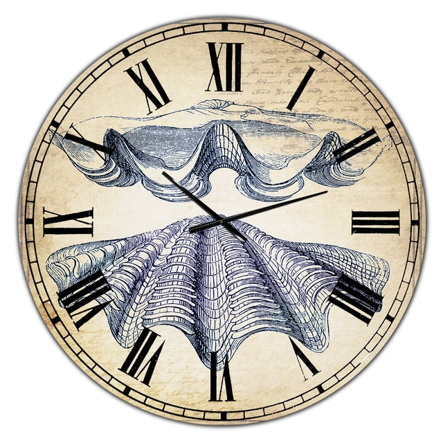 Designart 'Blue Sea 4' Large Nautical & Coastal Wall Clock