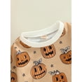 thumbnail image 3 of Newborn Baby Girl Halloween Outfit Cute Pumpkin Ghost Sweatshirt Bubble Romper Oversized Bodysuit My First Halloween Clothes, 3 of 7