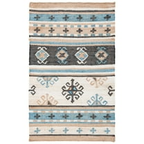 SAFAVIEH Kilim Elsie Tribal Area Rug, Blue/Ivory, 6' x 9'