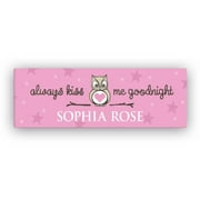 Girl's Kiss Me Goodnight Canvas Wall Art in Pink
