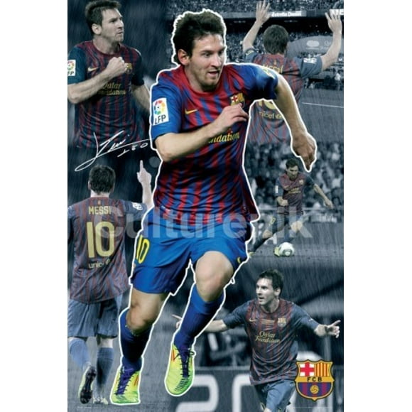 FC Barcelona Lionel Messi Collage 2011 - 2012 Laminated Poster (36 X 24)