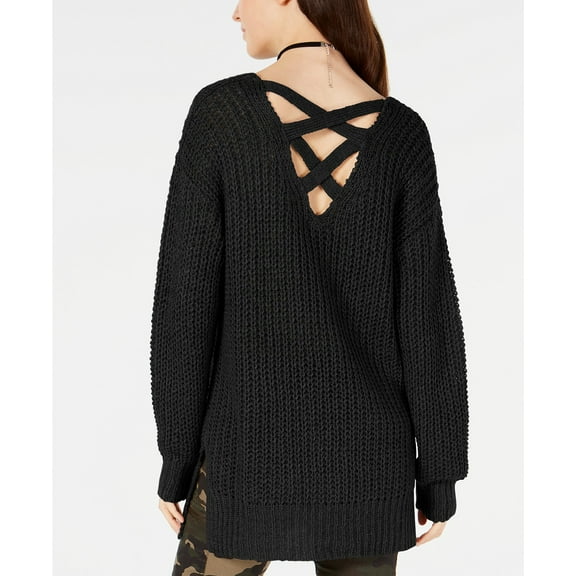 Hooked Up By Iot Juniors Criss-Cross Back Sweater Size S