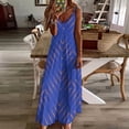 thumbnail image 4 of Dotted Chevron Orange And Blue Sleeveless Dress Loose Women's Dress Dresses Luxury Evening Dresses, 4 of 9