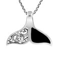 thumbnail image 1 of Ethereal Whale Tail Black Onyx Inlay Sterling Silver Necklace, 1 of 6
