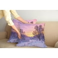 thumbnail image 3 of Ambesonne Winter Throw Pillow Cover 2 Pack, Landscape with Sunset, 18", Pink White, 3 of 6