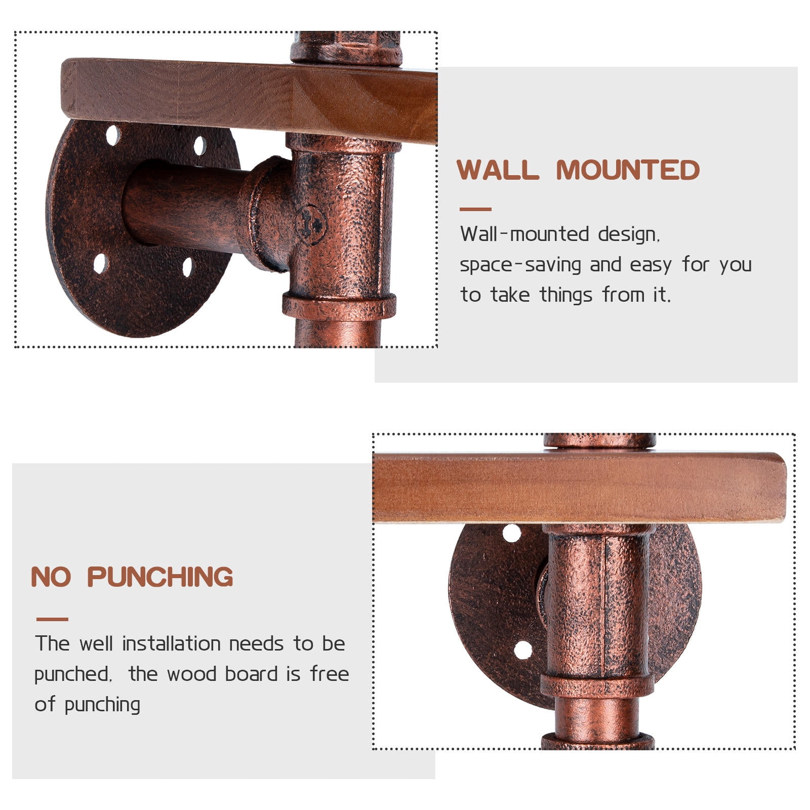 TAILTOSS Antique Copper Toilet Paper Holder Wall Mount Rack for Apartment Dwellers, 1 Pack, Bathroom Accessory