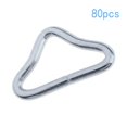 thumbnail image 1 of Paquete de 80 anillos triangulares plateados con hebilla para correas Reparación de Wandteppich de Cola Anillos triangulares de trampolín, 1 of 7