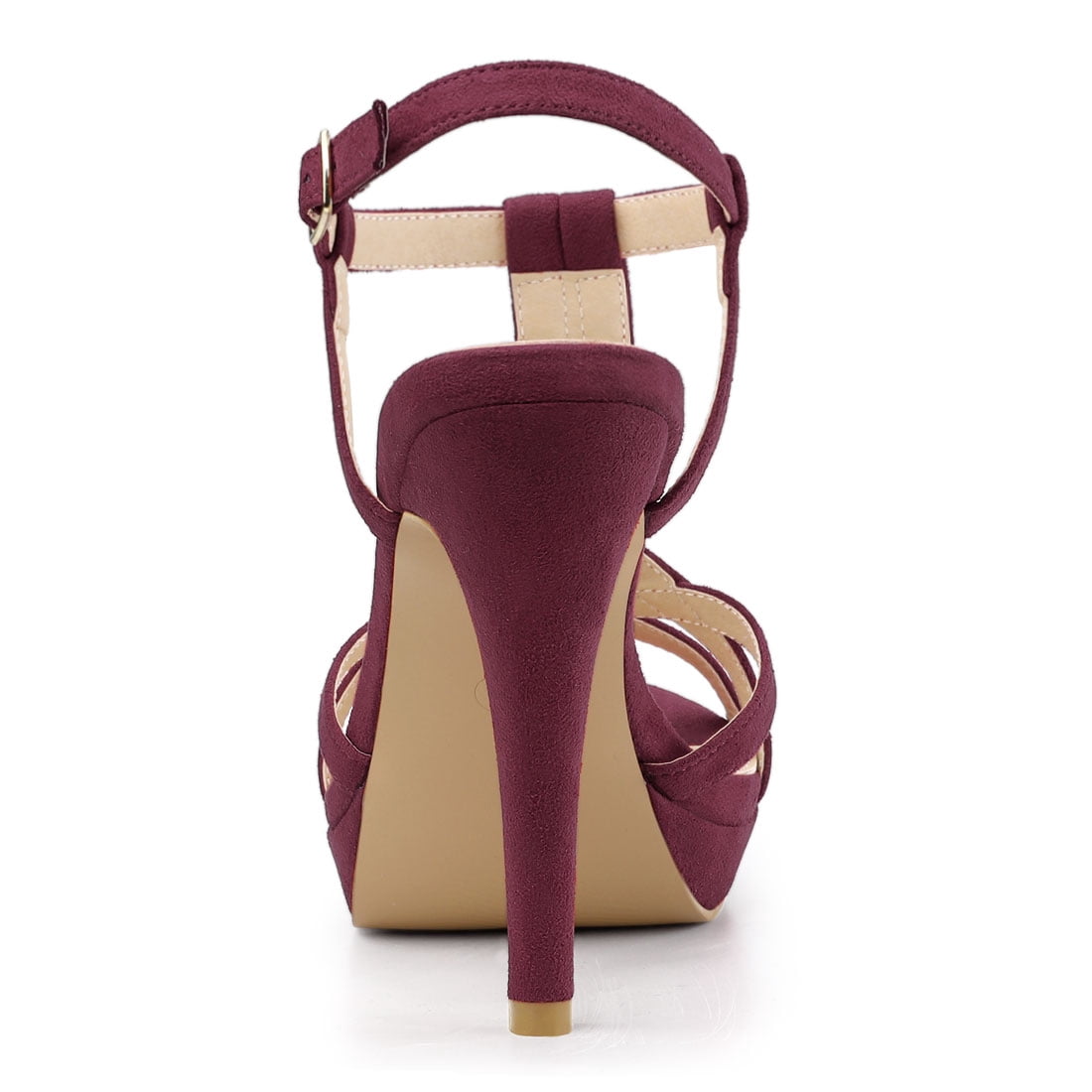 DARING DIVA Women's Slingback Stiletto Heel Sandals Burgundy US 9/UK 7/EU 40