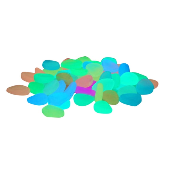 200 PCS Large Glow in the Dark Stones, Luminous Pebbles Stones Glowing Rocks Decorative Light Up Pebbles Fitting for Fish Tank/Outdoor Garden Decor/Yard/Walkway(Multicolor)