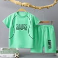thumbnail image 1 of Traje de baloncesto para niños Traje de casa para niños Traje de verano de secado rápido Traje deportivo de manga corta para bebés y niños medianos y grandes, 1 of 5