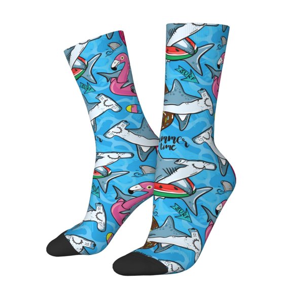 Vsdgher Sharks Summer Crew Socks for Men & Women, Breathable Casual Athletic Ankle Socks