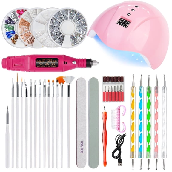 Manicure Set For Nail Accessories Kit Nail Drill Machine Set With UV LED Nail Dryer Lamp Manicure Multible Tools