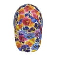 thumbnail image 4 of Balery Baseball Cap Adjustable Size for Running Workouts and Outdoor Activities All Seasons Dad Hat(The Garden Tricolor Pansy Flower), 4 of 8