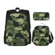 thumbnail image 1 of Disketp Camouflage Shark Mochila Estampada de Gran Capacidad con Lonchera y Estuche, Set de 3 Piezas para Estudiantes, 1 of 7