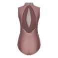 thumbnail image 2 of DPOIS Womens Sleeveless Leotard Cutout Back Bodysuit for Gymnastics Dusty Pink L, 2 of 7