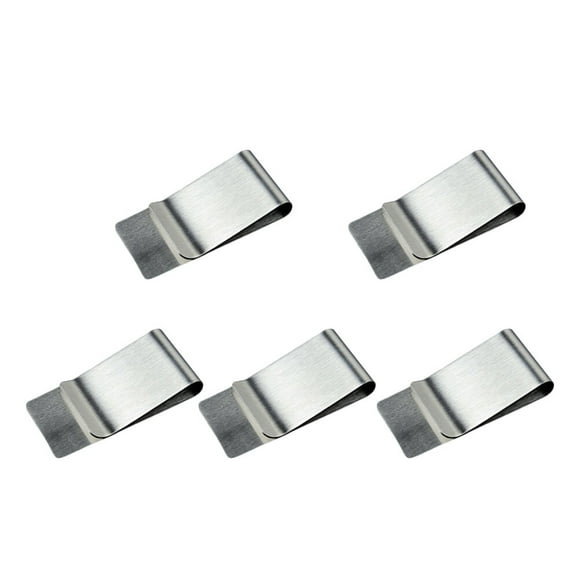 5 Pcs Stainless Steel Money Wallet Clips Money Folder Vertical Cash Paper Holder Slim Wallet Credit Business Holder for Bank Home Office (Silver)
