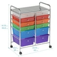 thumbnail image 2 of ECR4Kids 12-Drawer Everyday Rolling Utility Storage Cart, Mobile Organizer, Assorted, 2 of 9