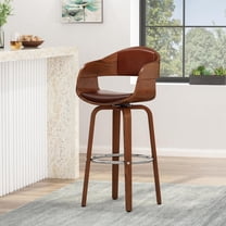 Vinsetto Mid-Century Modern 30" Swivel Bar Stool, Brown