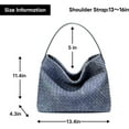 thumbnail image 6 of Women's Braided Leather Tote Bag Stylish Suede Hobo Shoulder Bag with Woven Details, 6 of 6