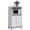 White and Natural, variant on Pemberly Row Wood Microwave Kitchen Cart with Open Storage in Cherry