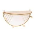 thumbnail image 1 of Estante de almacenamiento de pared de hierro semicircular nórdico con estantes flotantes para Dorado S, 1 of 9