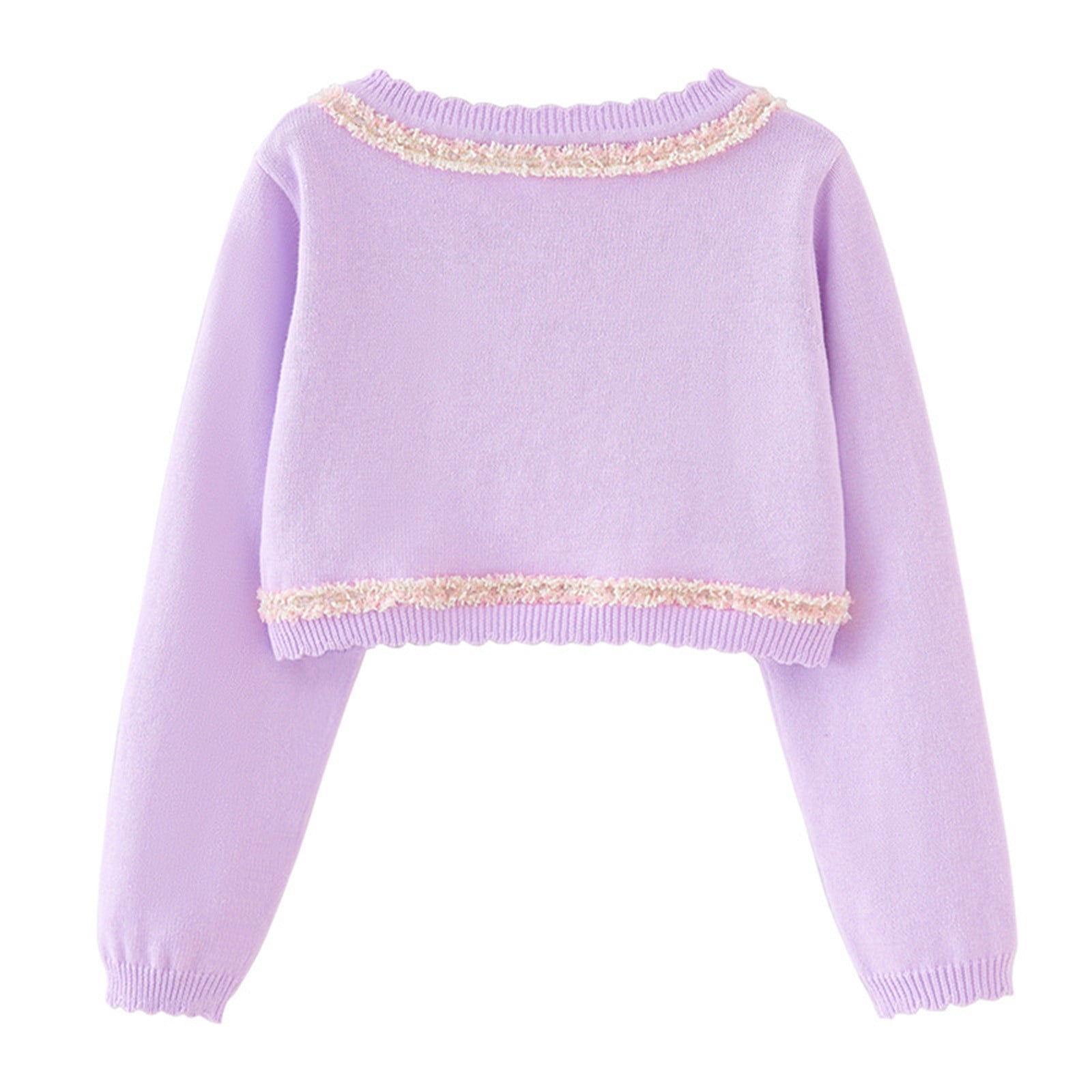 JMKQLZ Girls Long Sleeve Cardigan Childrens Kids Fancy Lace Bolero