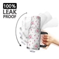 thumbnail image 3 of 40oz Pioneer Flower Floral Print Pattern Insulated Tumbler with Handle, BPA-Free Leak Proof Lid and Straws, Double Wall Vacuum, Hot 12h/Cold 34h, 3 of 6