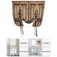 thumbnail image 6 of Farmhouse Brown Tie Up Curtains for Window, Thermal Insulated Balloon Shade Adjustable Rod Pocket Curtains Valance Panels for Kitchen Bathroom Cafe 46 x 63 Rustic Wooden Historical Barn Door Plank, 6 of 6