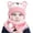Pink, variant on Baby Boy Girl Winter Hat Toddler Bear Ear Cap Beaniess Hat With Scarf Lined Knitted Cap Neckwarmer For Kids 2 Pieces
