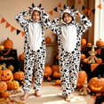 thumbnail image 2 of Ruyang Kids Plush Hooded Jumpsuit Cute Animal Long Sleeve Onesie with Animal Horn Toddler Boys Girls Fall Warm Loungewear, 2 of 4