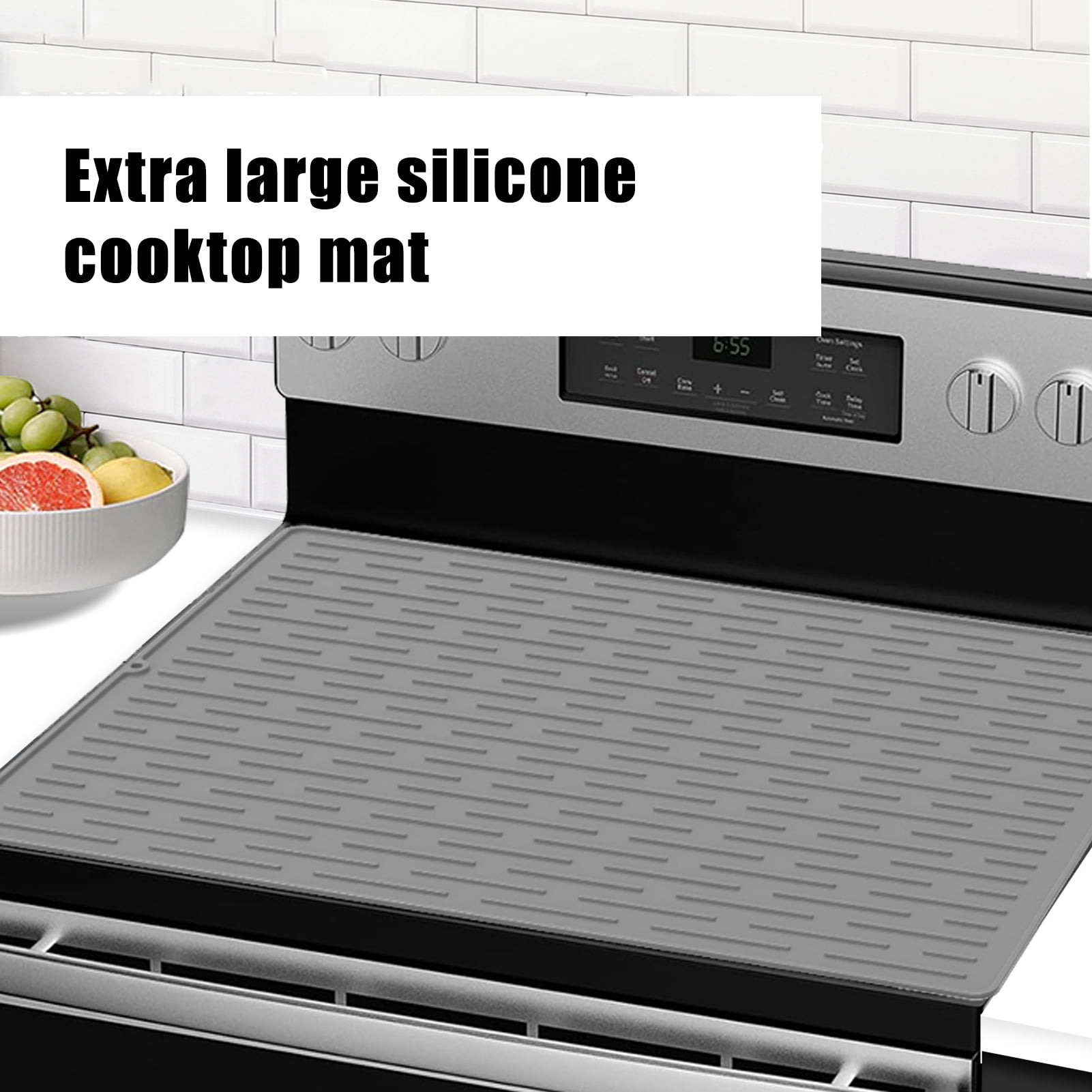 Callipe Silicone Stove Mat for Glass Top Stove Anti-Scald Heat Resistant Kitchen Drying Mat Glass Cooktop Protector Extra Large Stove Cover Mats