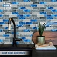 thumbnail image 4 of DEWOO Blue Peel and Stick Tile Backsplash, 3D Adhesive Peel and Stick Tile Backsplash for Kitchen, Bathroom, Wall Tile, 10-Sheet (12"x 12"), 4 of 9
