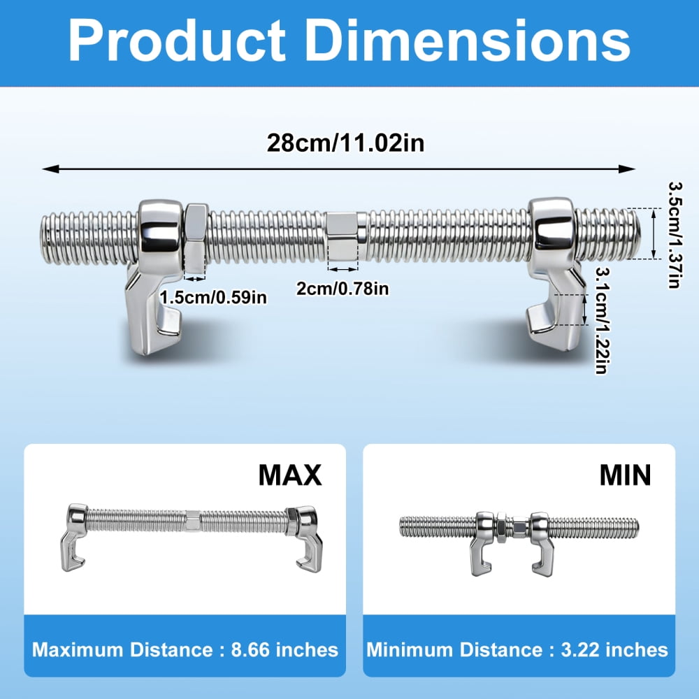 4 Pack Shipping Container Bridge Fitting Clamps - 280 mm Adjustable Galvanized Screw Clamp for Connecting 20/40FT Containers, Sea Harbor & Rail Use, Container Accessories