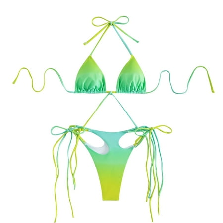 fvwitlyh Bikini Sets for Women Swimsuits for Women with Shorts Bottoms Women High Waist Bikini Push Up Bikinis Print Swimsuit Female Swim Women Top Bikinis