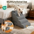 thumbnail image 6 of Curved Dog Stairs 22.4 inches High, Dog Ramp Stairs for Small Dogs for High Beds 20-25 inches Tall, Pet Stairs/Steps for Old Dogs Cats, Grey, 6 of 13