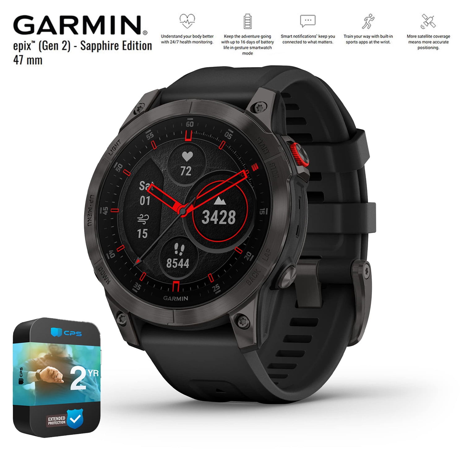 GARMIN - 専用！GARMIN fenix 5s Plus Sapphire Black Garmin Fenix 5S Plus Sapphire Smart Watch, Black with Black