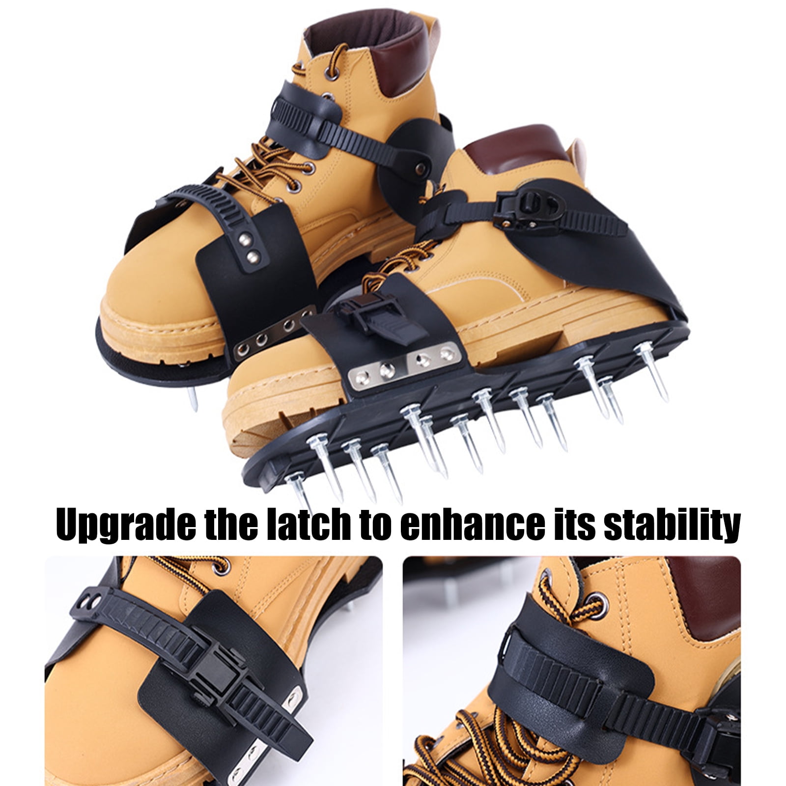 2 in 1 Nylon Aerator Shoes Aerating Footwear For Lawns Care And Epoxy Floor Projects 13 Spikes Penetrate Hard Soil