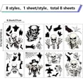 thumbnail image 2 of 8pcs Halloween PVC Waterproof Wall Stickers 297x210mm Self-Adhesive Decals for Window or Stairway Home Decoration Skeleton, 2 of 9