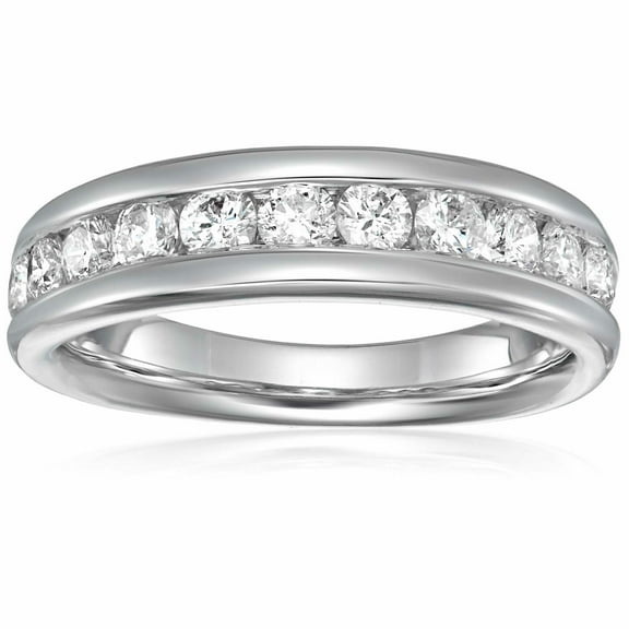 Vir Jewels 1 CTTW Diamond Wedding Band for Women, Comfort Fit Diamond Wedding Band .925 Sterling Silver Channel Set, Size 5 Female Adult
