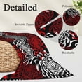 thumbnail image 6 of Red White Queen Size Pillow Cover, Pillowcase Protectors with Zipper, Breathable Decorative Throw Pillow Case Cover, Abstract Black Chrysanthemum Flower Floral Pillow Shams for Couch Sofa 20x30Inch, 6 of 8