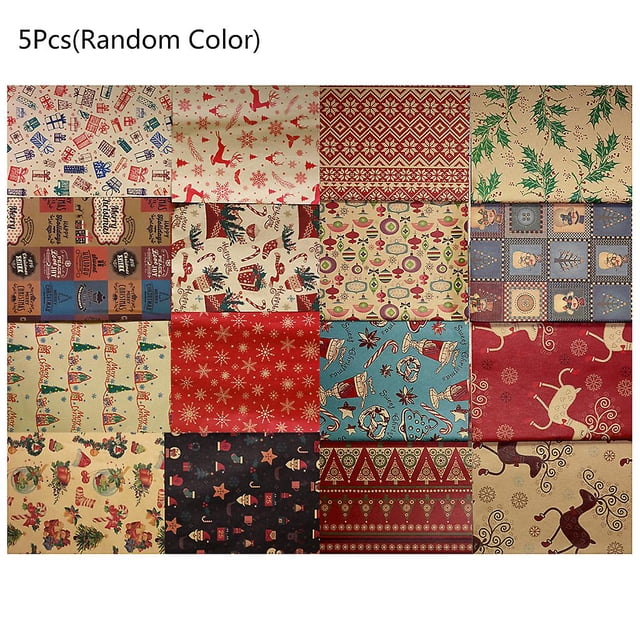 5 Sheets of Christmas Gift Wraps Christmas Elements Gift Wraps