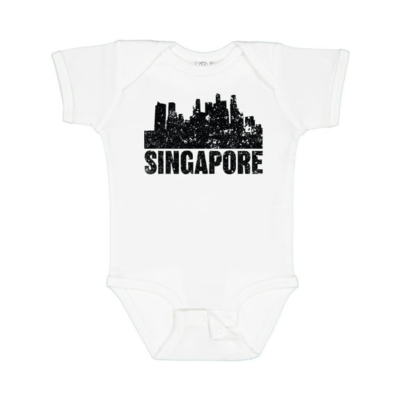 Inktastic Singapore City Skyline with Grunge Boys or Girls Baby Bodysuit