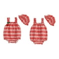 thumbnail image 4 of Okbabeha Baby Girl Romper Sleeveless Cherry Print Bodysuit and Hat Newborn Infant Summer Clothes Outfit, 4 of 8