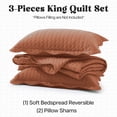 thumbnail image 4 of Ameha 2 Piece Quilt Set Chevron Lightweight Ultrasoft Microfiber Kids Adult Bedding Rust Color Twin, 4 of 9