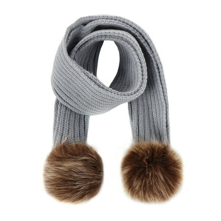 

Zlekejiko Set Scarf Cap Warm Wool Winter Babies Knit Kids Hat Cap Double Ball Baby Care