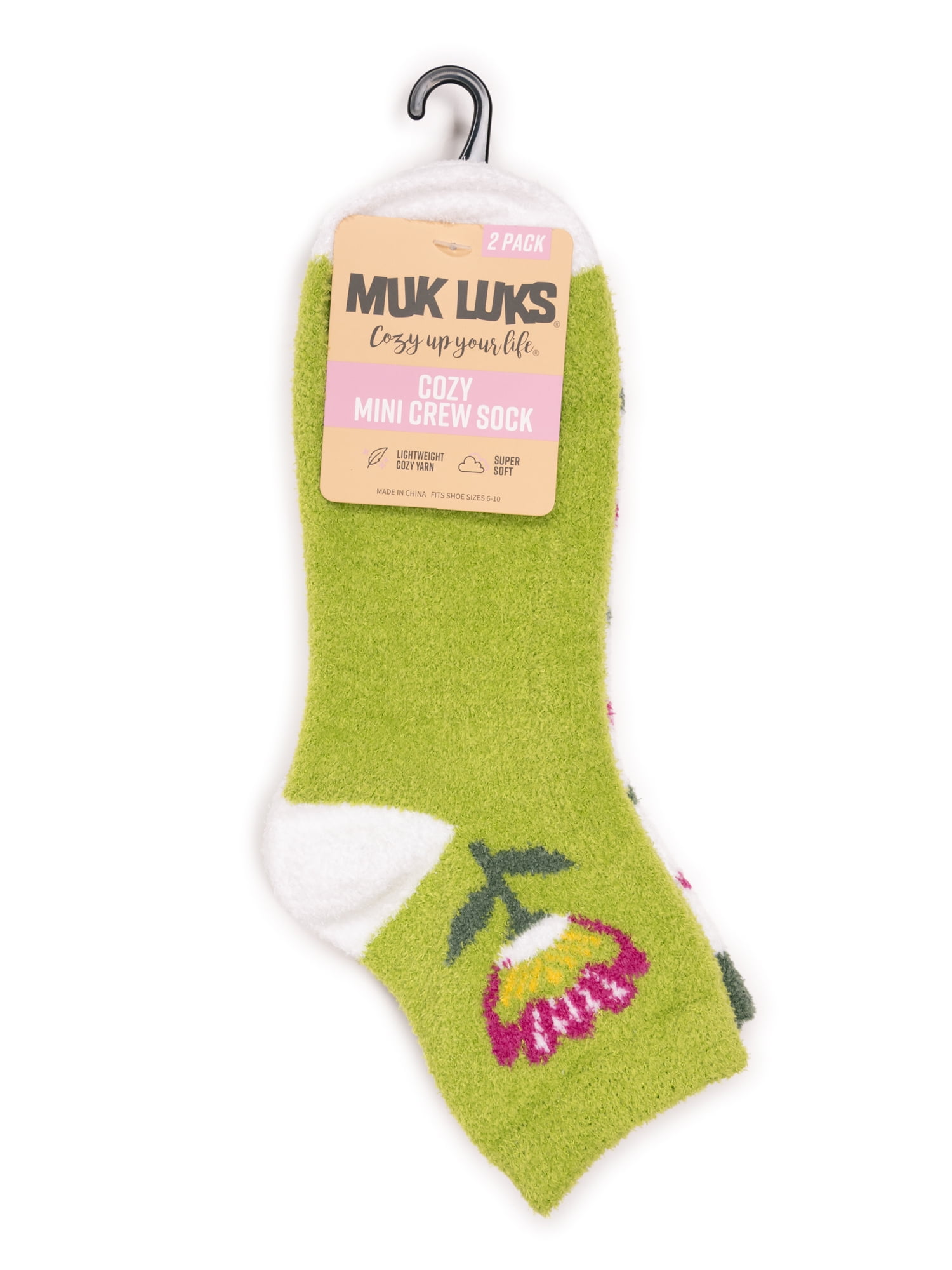MUK LUKS Women's Cozy Novelty Socks, 2-Pack