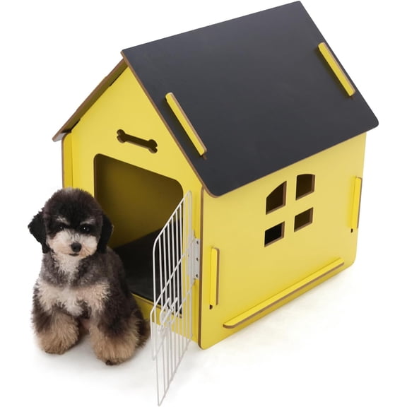 Dog House Indoor for Small Dogs or Cats, Cozy Wooden Design, Small Indoor Bed House, with Air Vents and Elevated Floor Warm Dog Cave
