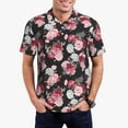 thumbnail image 3 of Rocae Rose Flowers for Men's Short Sleeve Polo Shirt, Quick Drying Performance Moisture Wicking Sports Men's Golf Shirt, 3 of 9