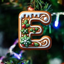 Complete 26-Letter Alphabet Christmas Ornament Set for Personalized Tree Decor, Durable Hanging Pendants Ideal for DIY Customization with Names, Initials, or Meaningful Words for Displays, 3.1in, E