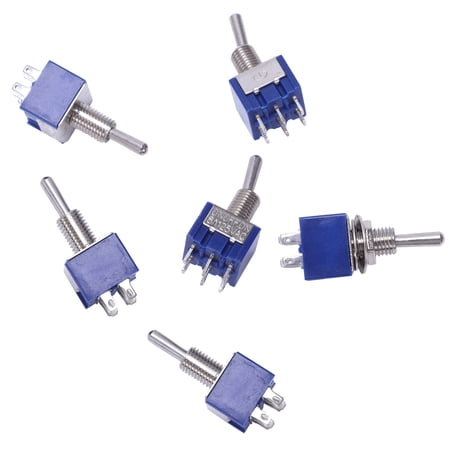 6 pieces On-off-on 3-way mini Toggle switch 6 pin 6A 125VAC | Walmart ...